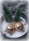 Preview: individuelle Weihnachtskugel 2-er SET - Glas champagnerfarben mit schwarzer Schrift  (Durchmesser 6 cm)